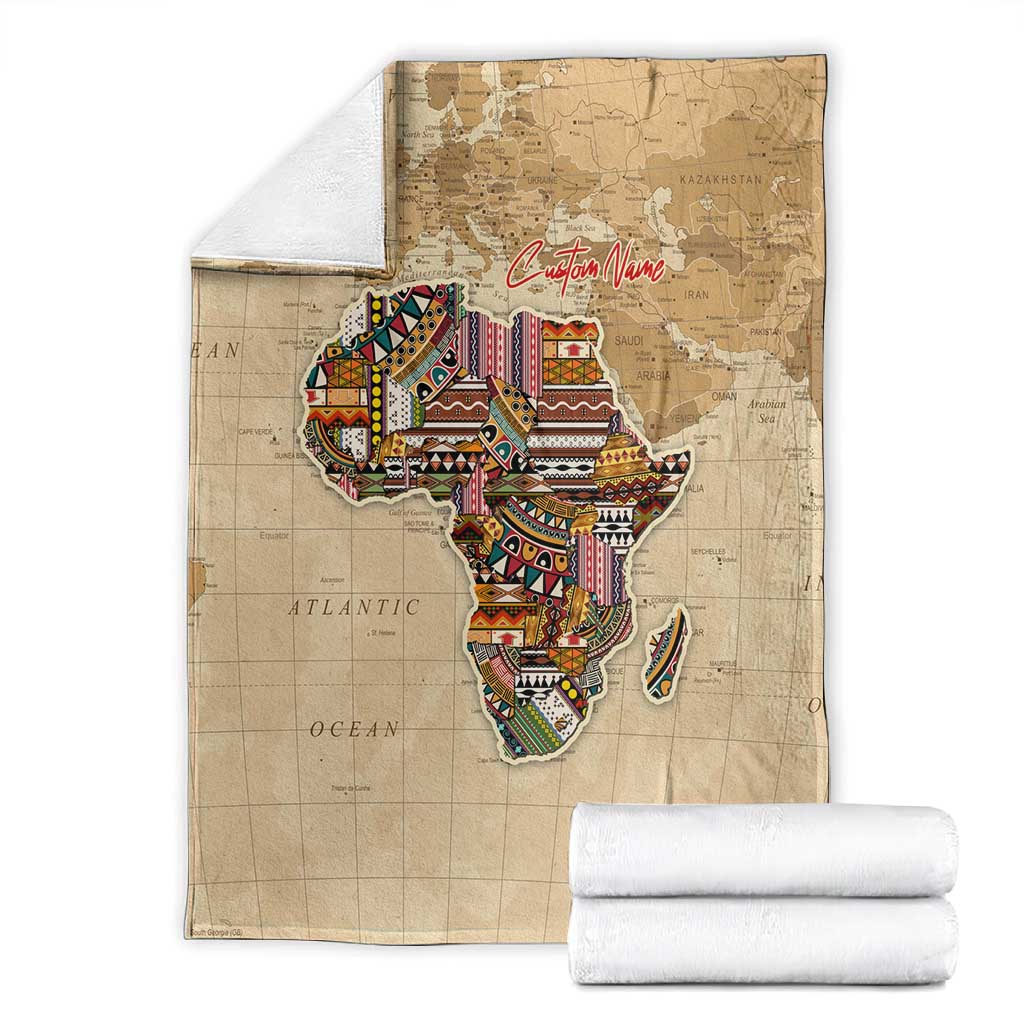 Personalized Africa On World Map Blanket DT02