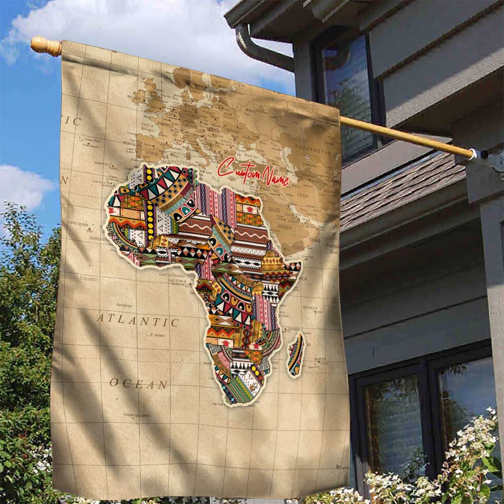 Personalized Africa On World Map Garden Flag DT02