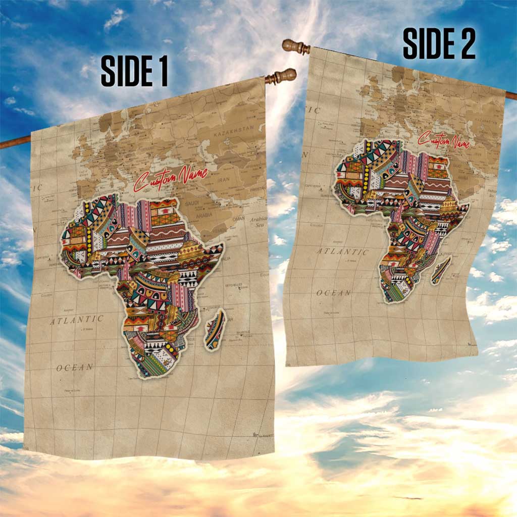 Personalized Africa On World Map Garden Flag DT02