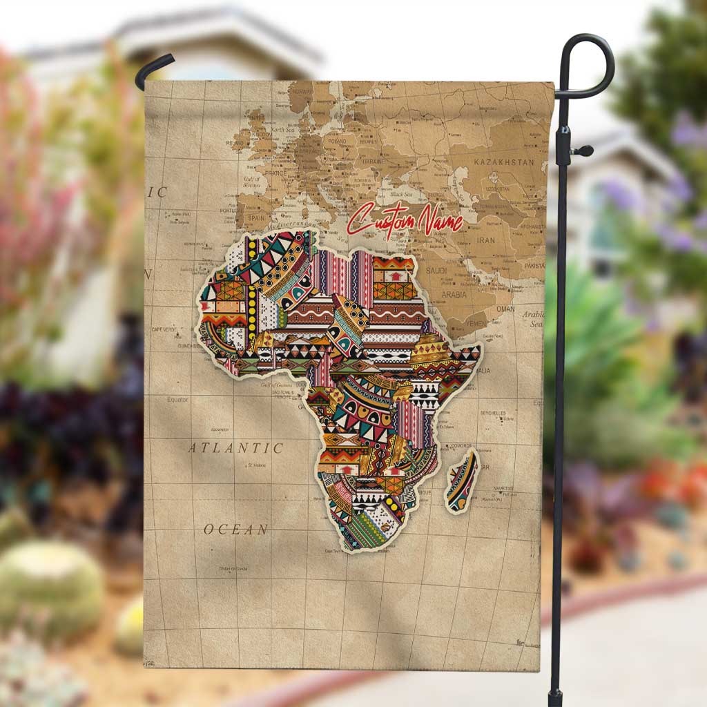 Personalized Africa On World Map Garden Flag DT02