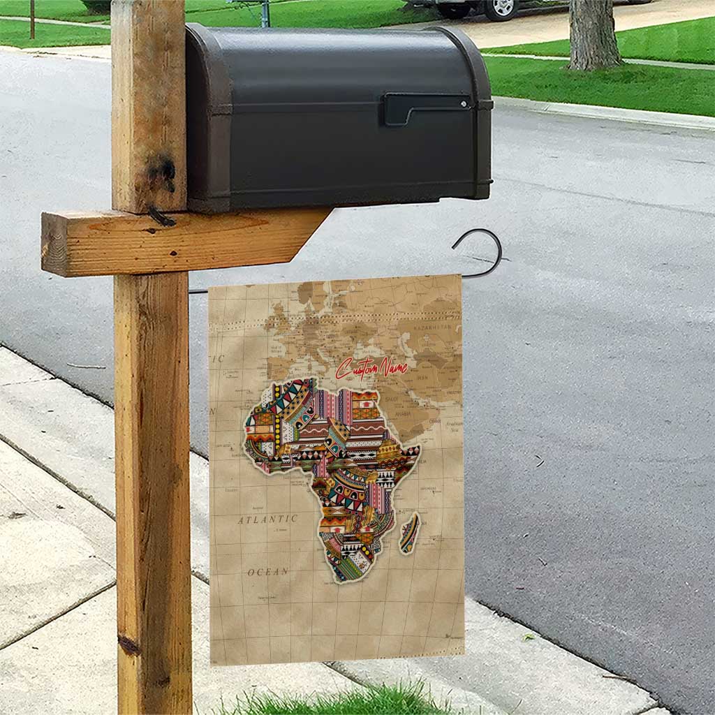 Personalized Africa On World Map Garden Flag DT02