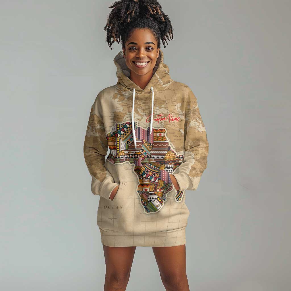 Personalized Africa On World Map Hoodie Dress DT02