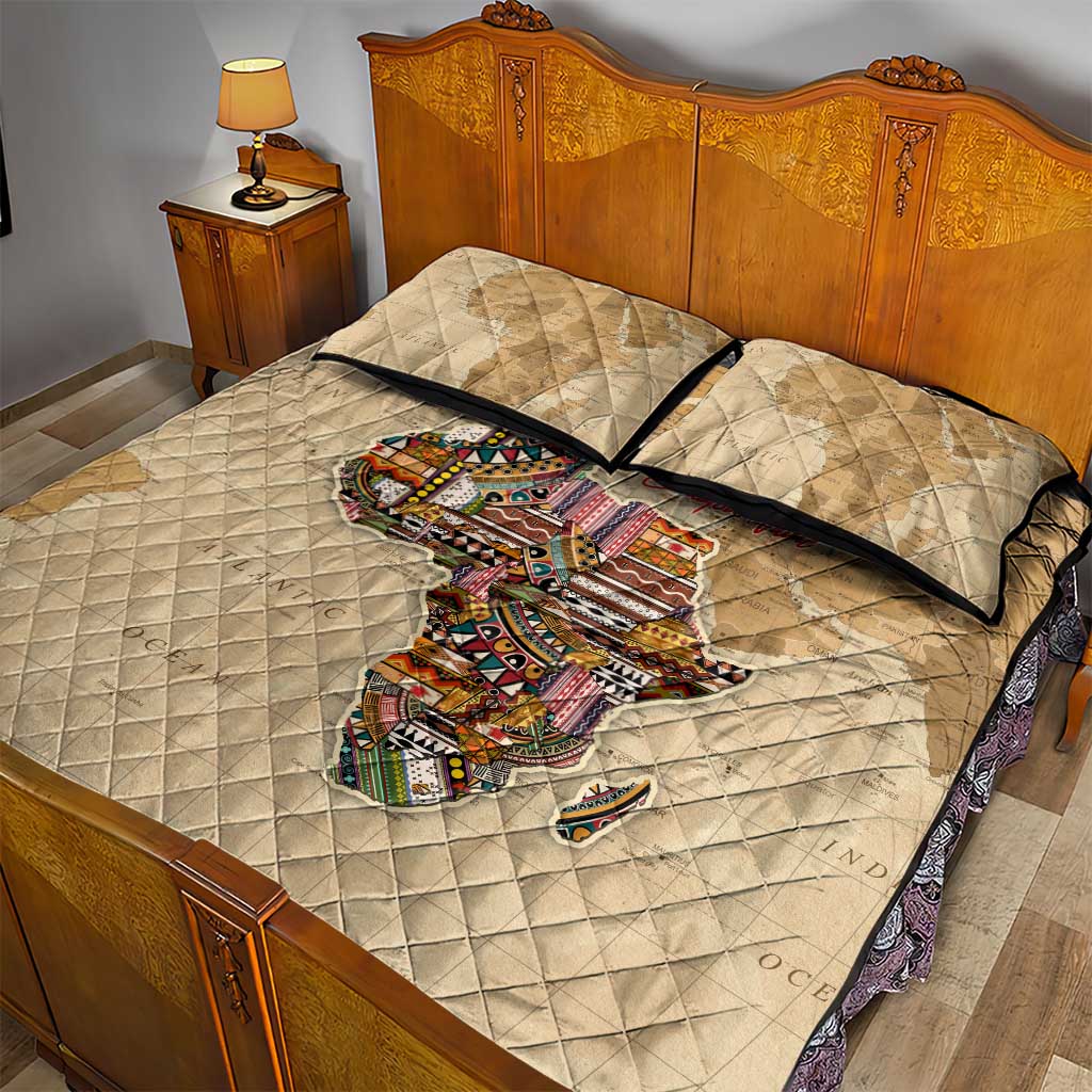 Personalized Africa On World Map Quilt Bed Set DT02