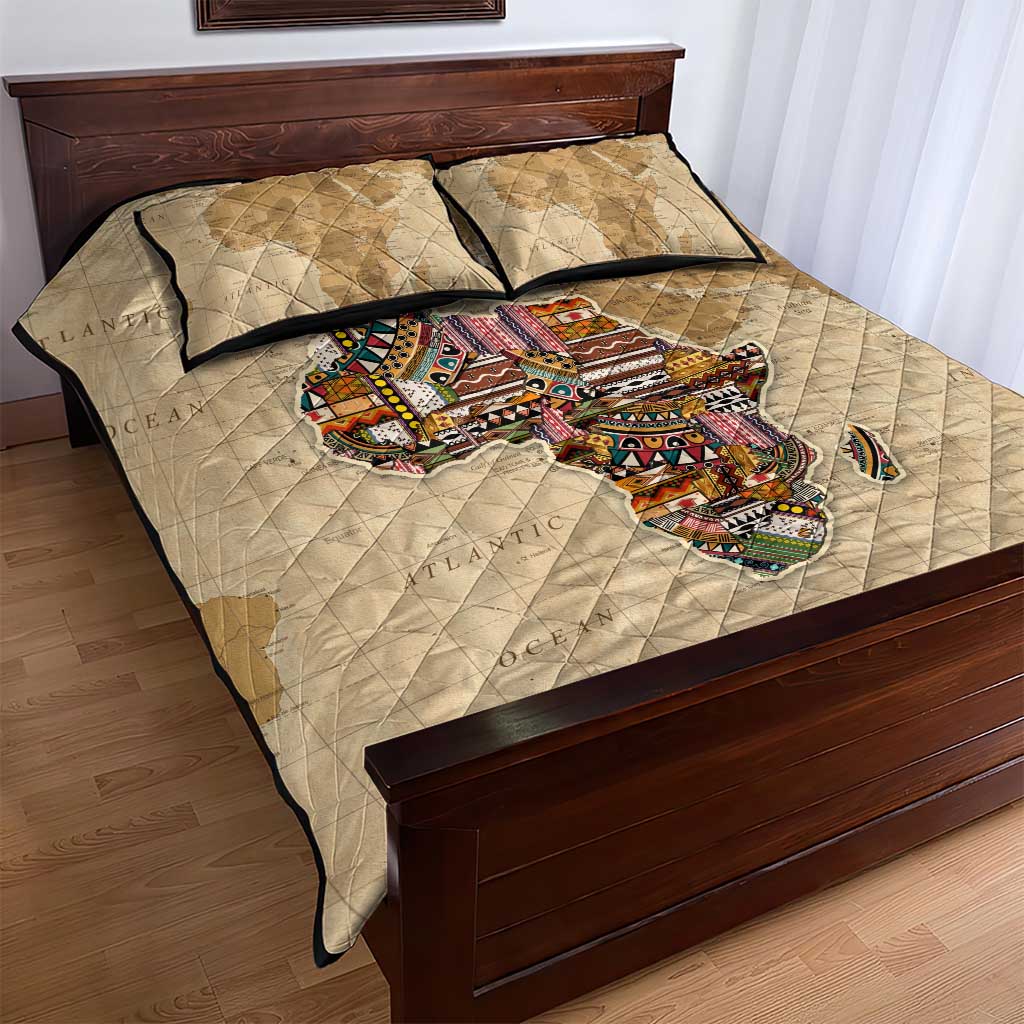 Personalized Africa On World Map Quilt Bed Set DT02