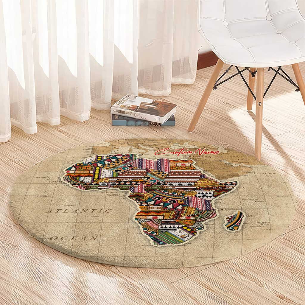 Personalized Africa On World Map Round Carpet DT02