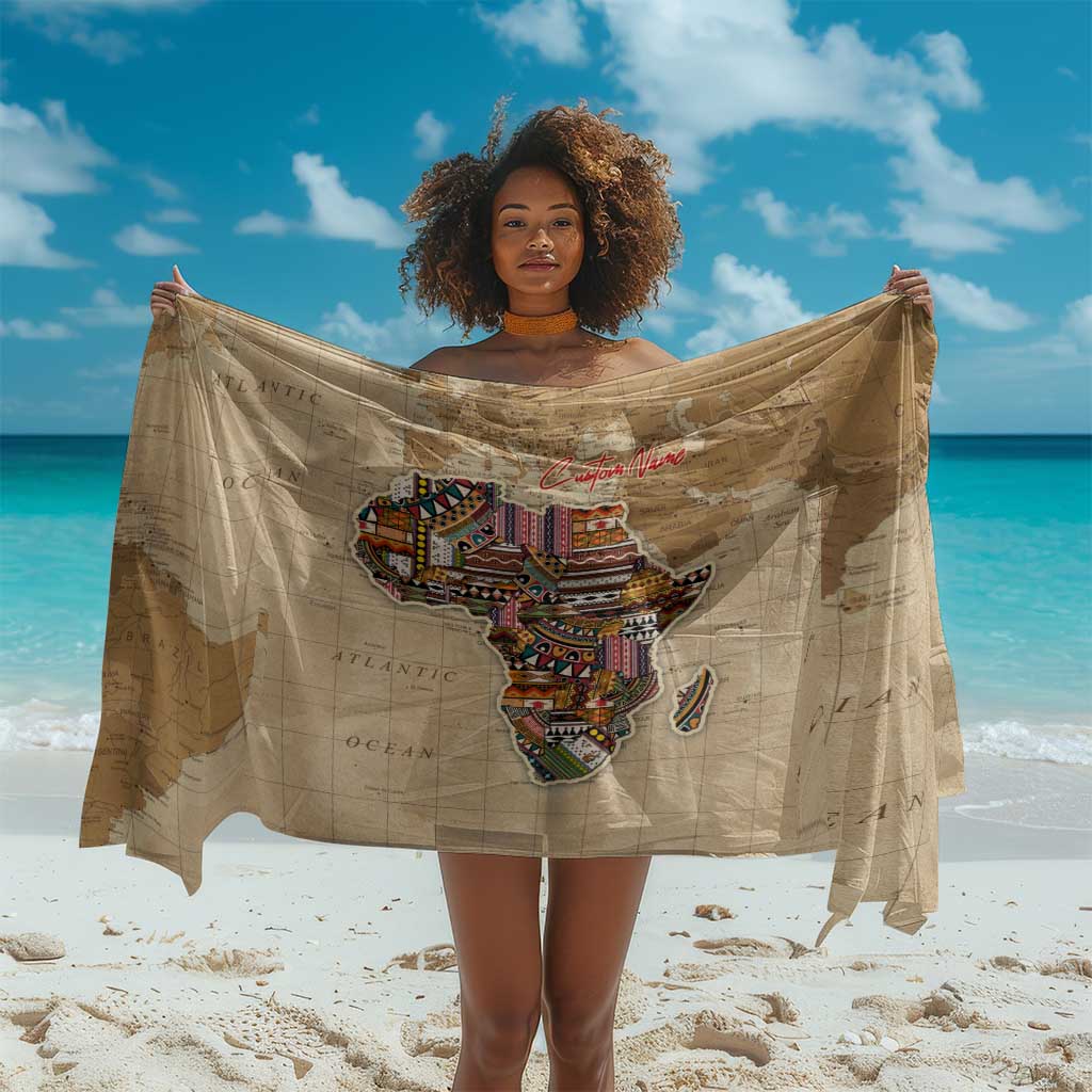 Personalized Africa On World Map Sarong DT02