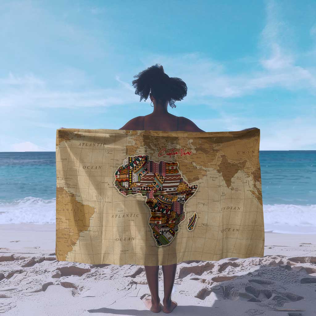 Personalized Africa On World Map Sarong DT02