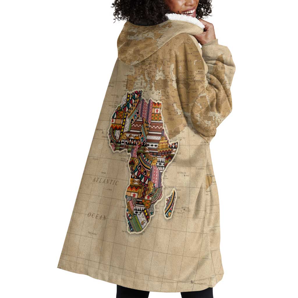 Personalized Africa On World Map Wearable Blanket Hoodie DT02