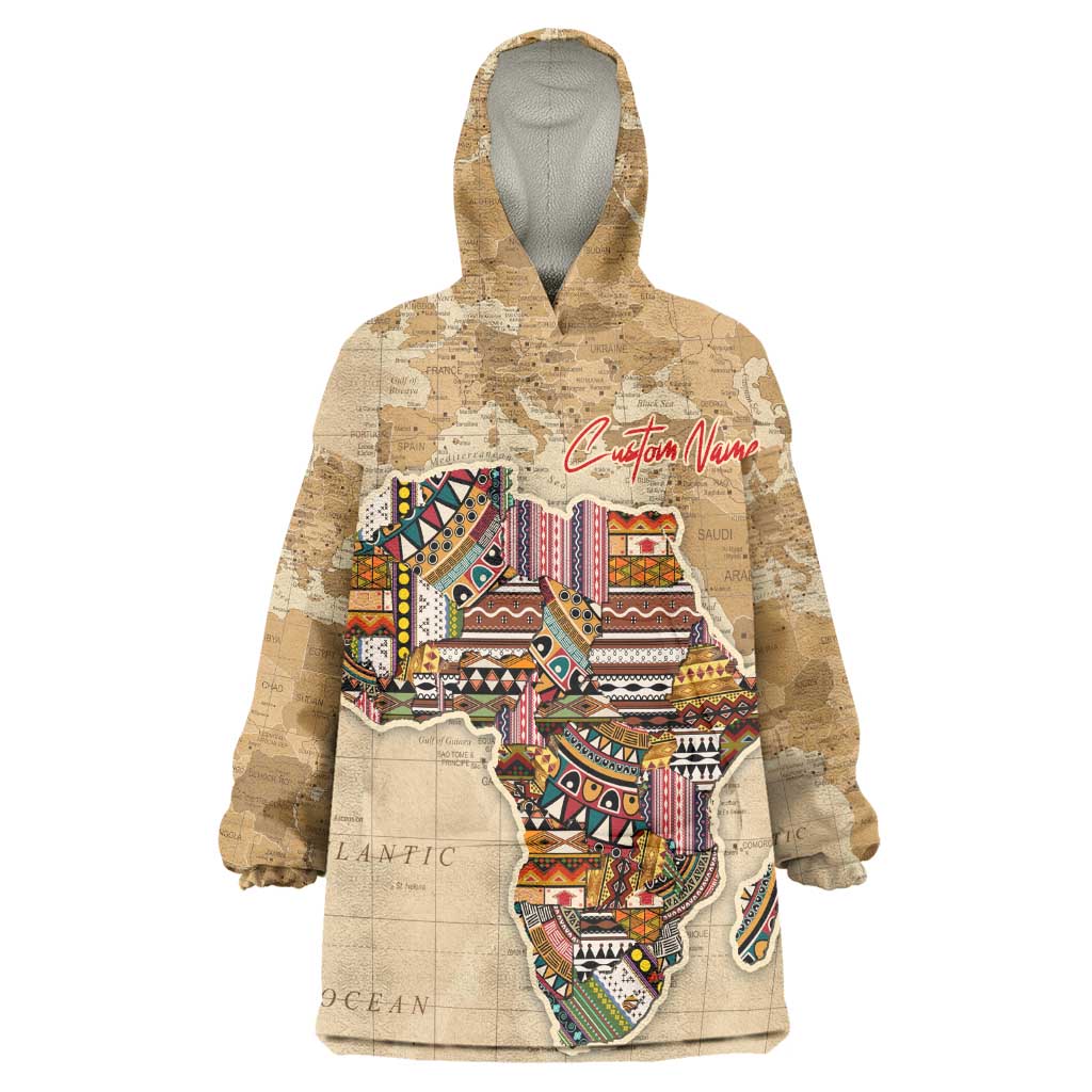 Personalized Africa On World Map Wearable Blanket Hoodie DT02
