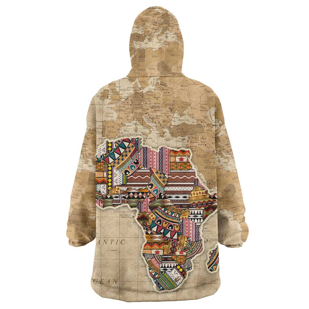 Personalized Africa On World Map Wearable Blanket Hoodie DT02
