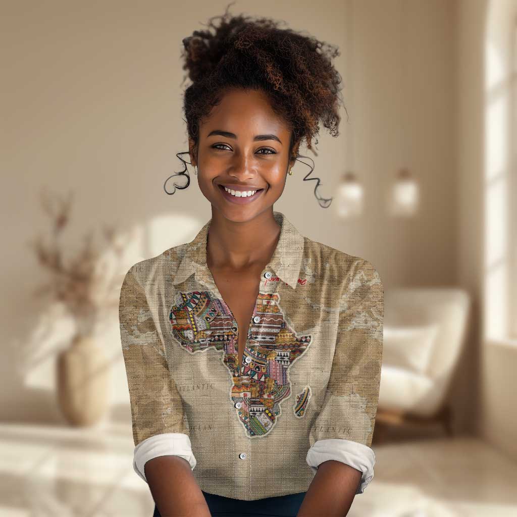 Personalized Africa On World Map Women Casual Shirt DT02