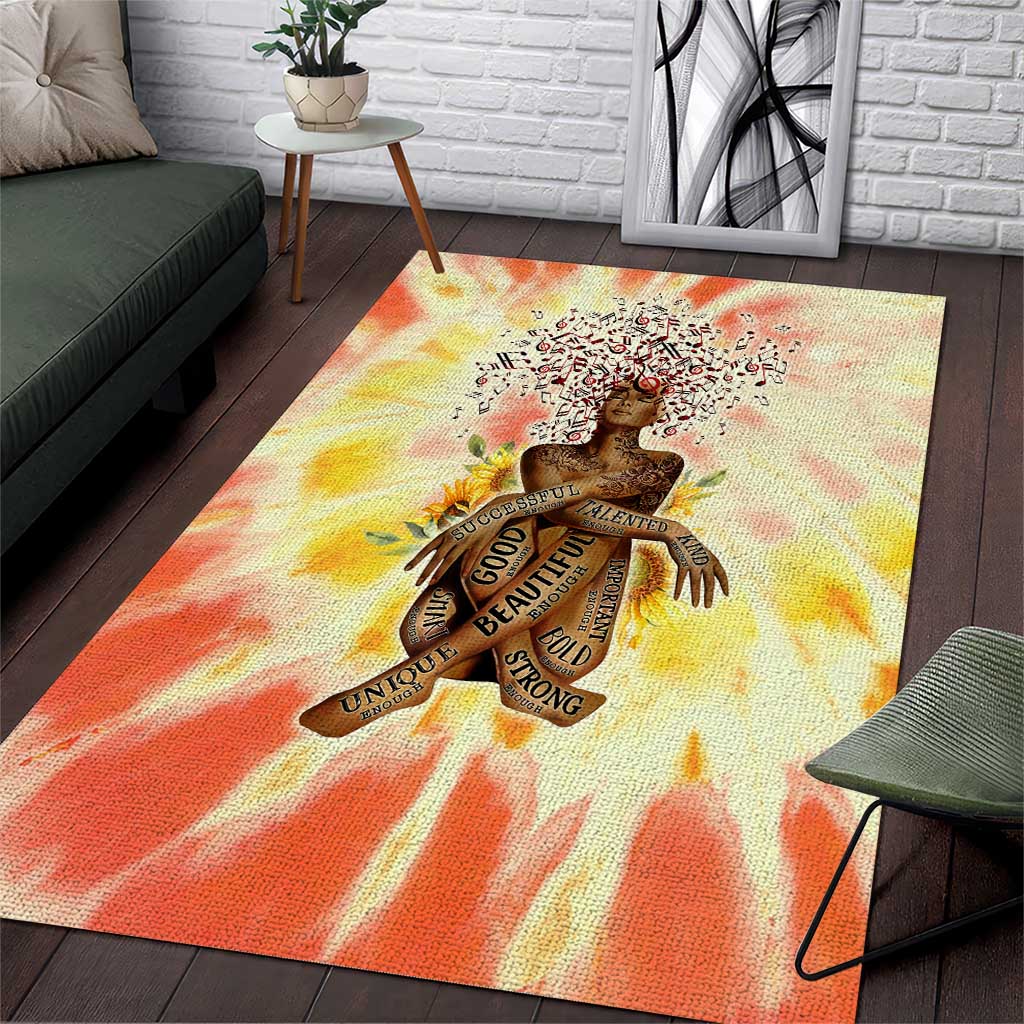 Black Queen Tie Dye Area Rug DT02