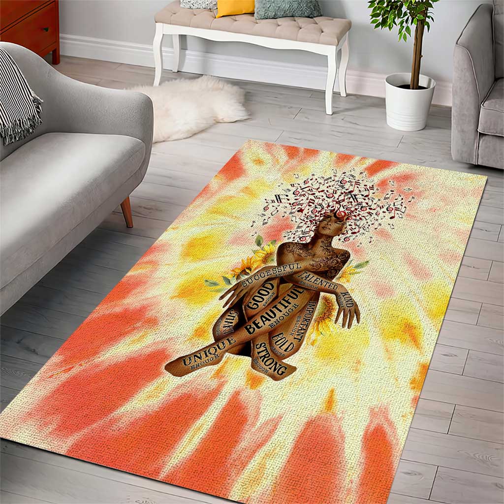 Black Queen Tie Dye Area Rug DT02