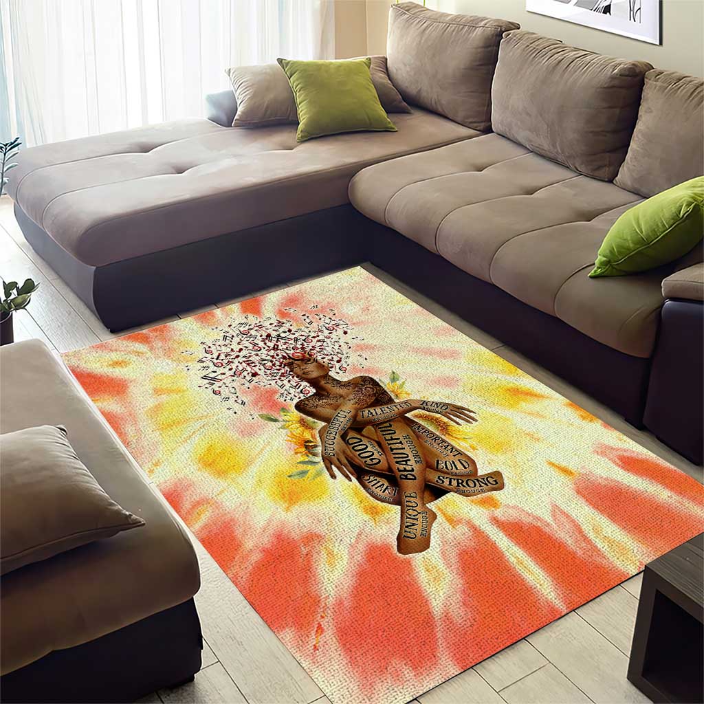 Black Queen Tie Dye Area Rug DT02