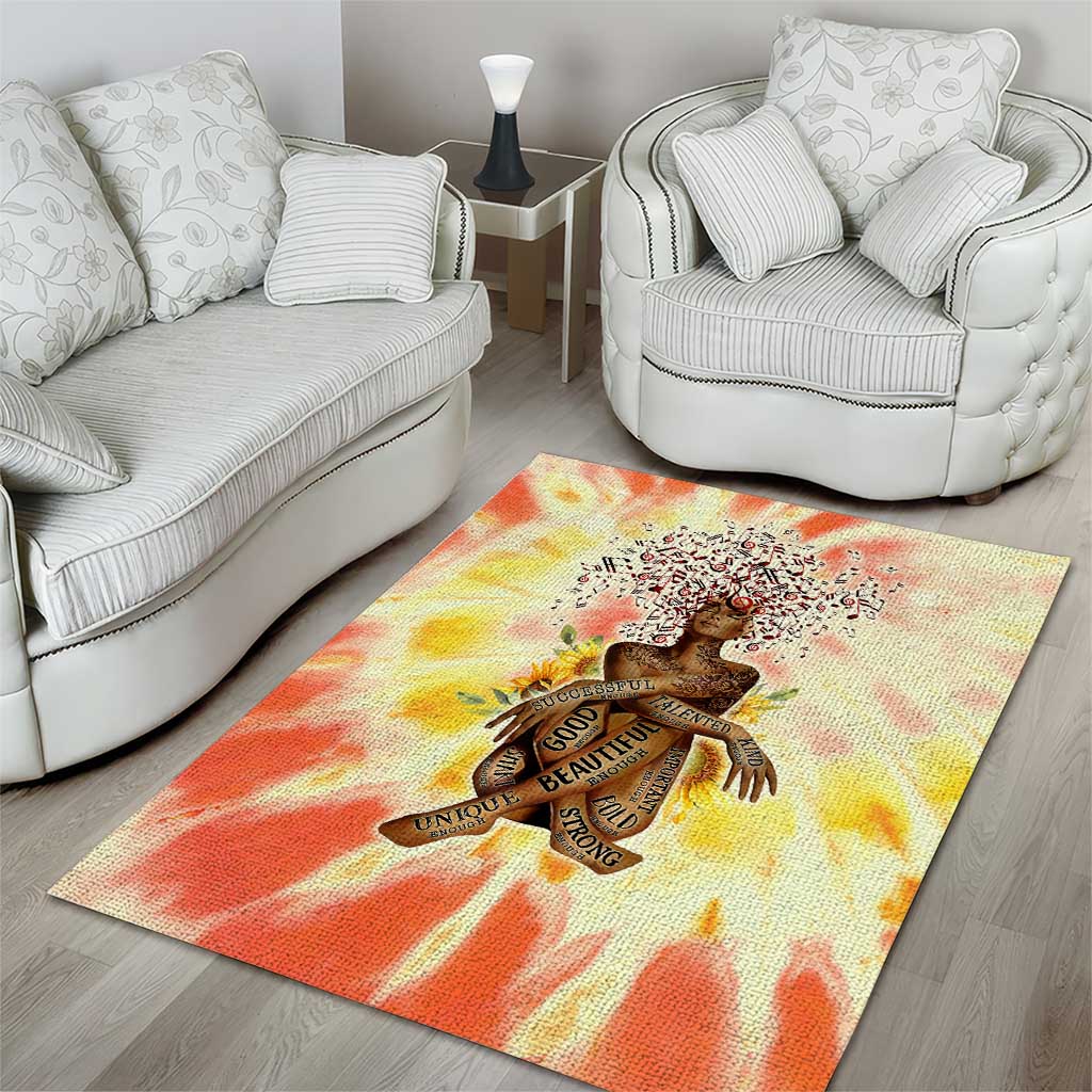 Black Queen Tie Dye Area Rug DT02