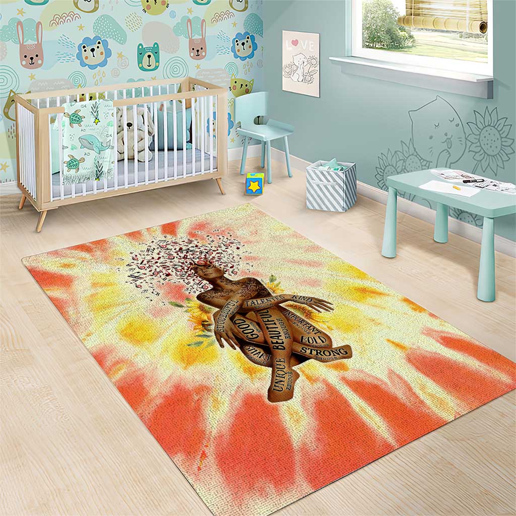 Black Queen Tie Dye Area Rug DT02