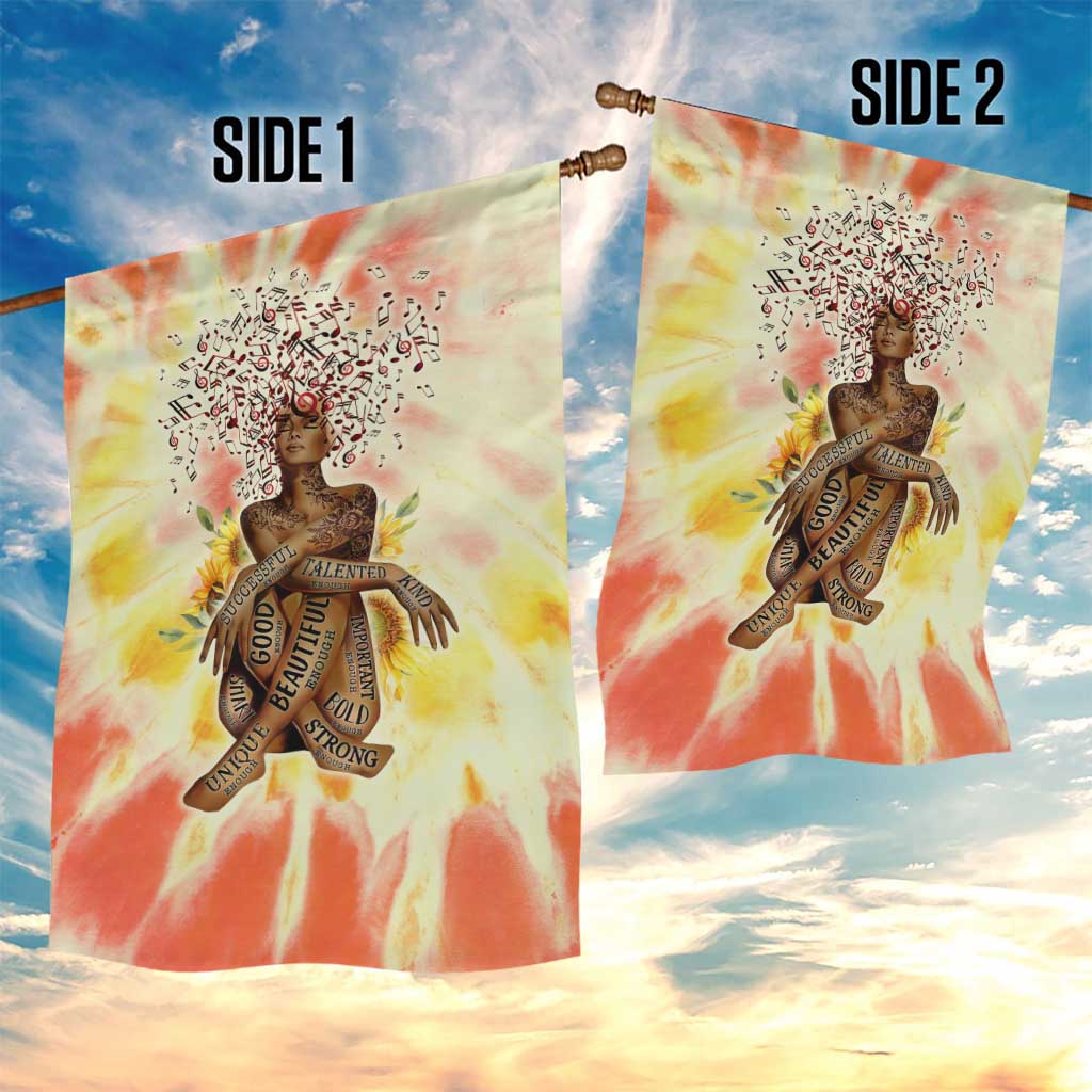 Black Queen Tie Dye Garden Flag DT02