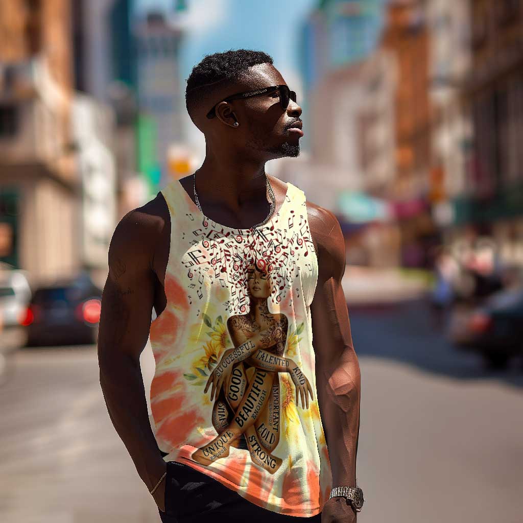 Black Queen Tie Dye Men Tank Top DT02