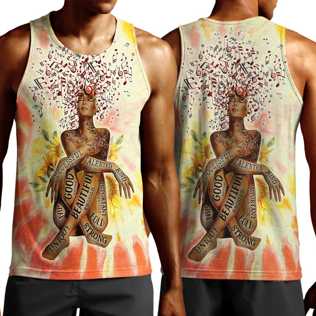 Black Queen Tie Dye Men Tank Top DT02