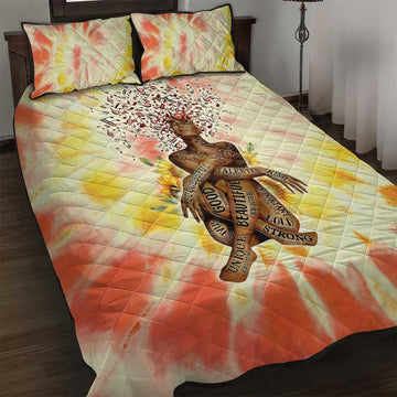Black Queen Tie Dye Quilt Bed Set DT02