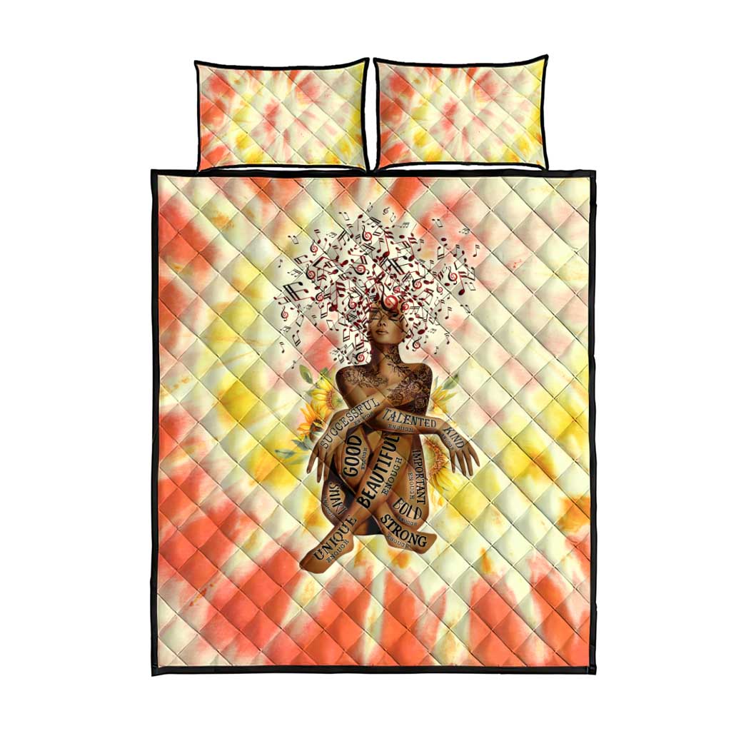 Black Queen Tie Dye Quilt Bed Set DT02