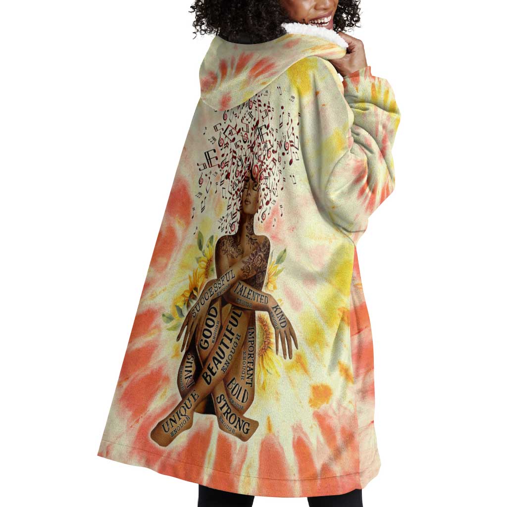Black Queen Tie Dye Wearable Blanket Hoodie DT02