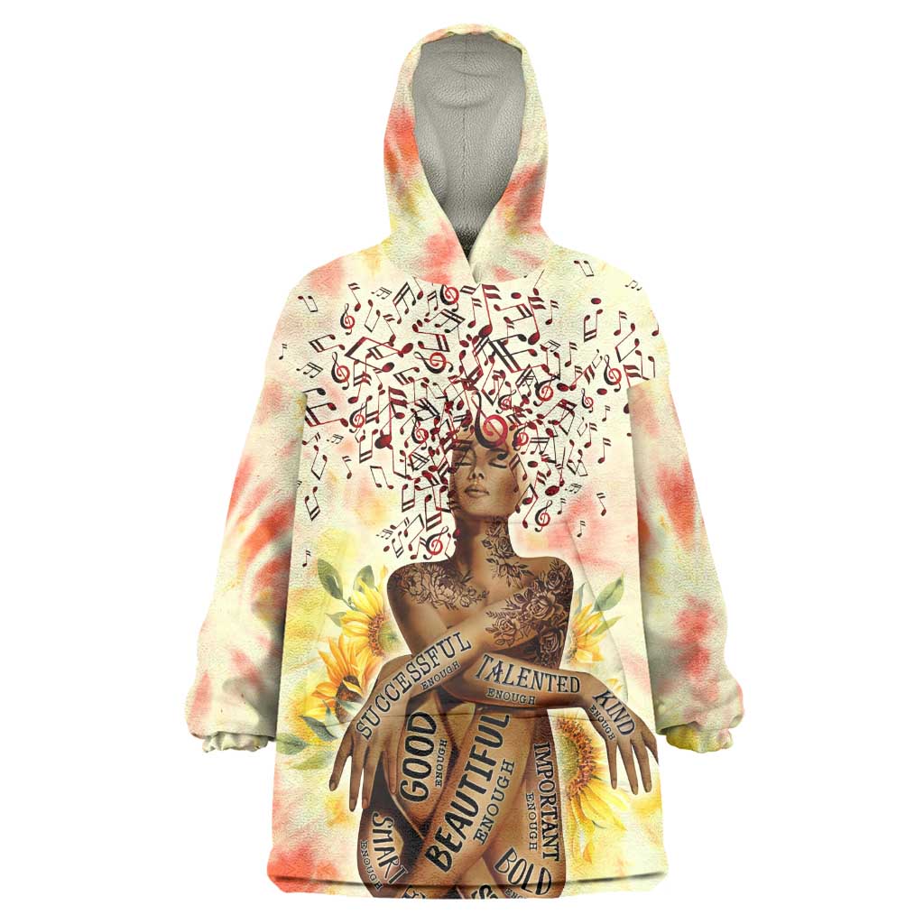 Black Queen Tie Dye Wearable Blanket Hoodie DT02