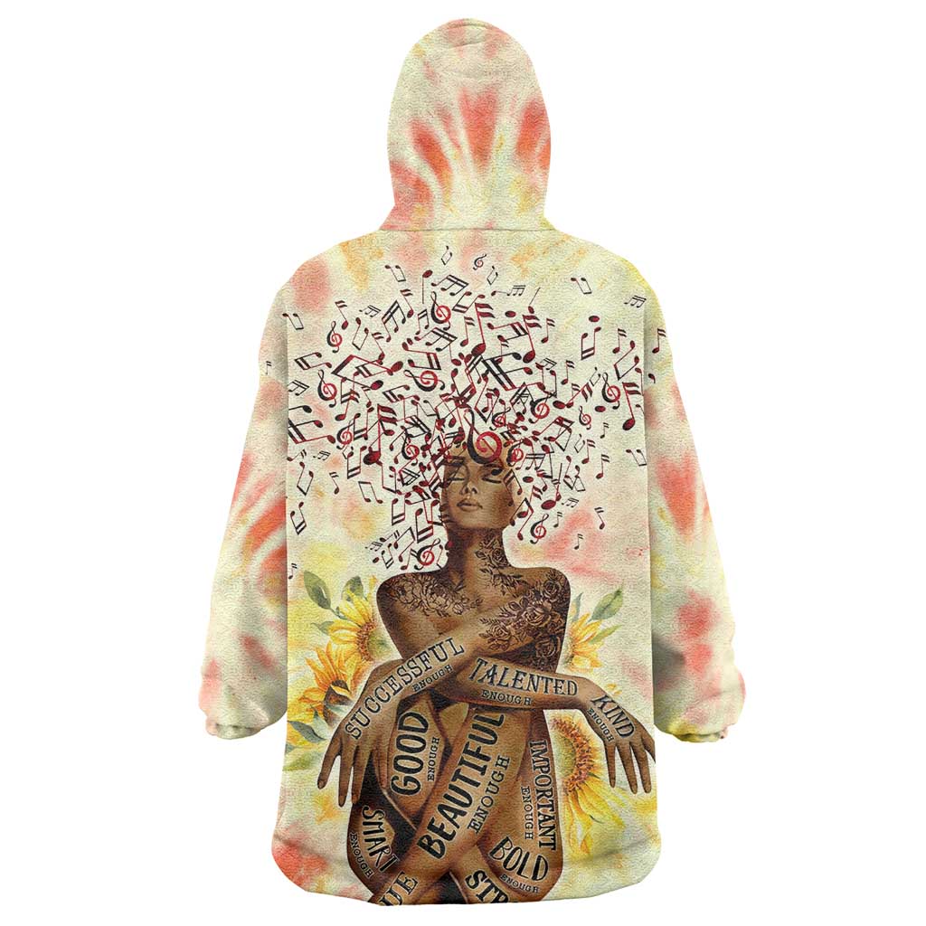 Black Queen Tie Dye Wearable Blanket Hoodie DT02