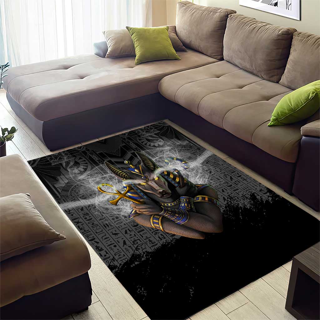 Anubis Area Rug Egypt Pattern Black DT02