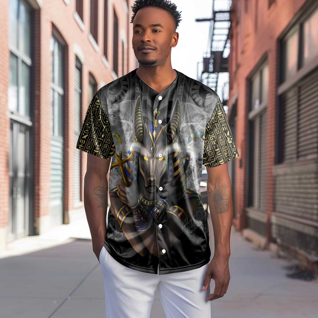 Anubis Baseball Jersey Egypt Pattern Black DT02