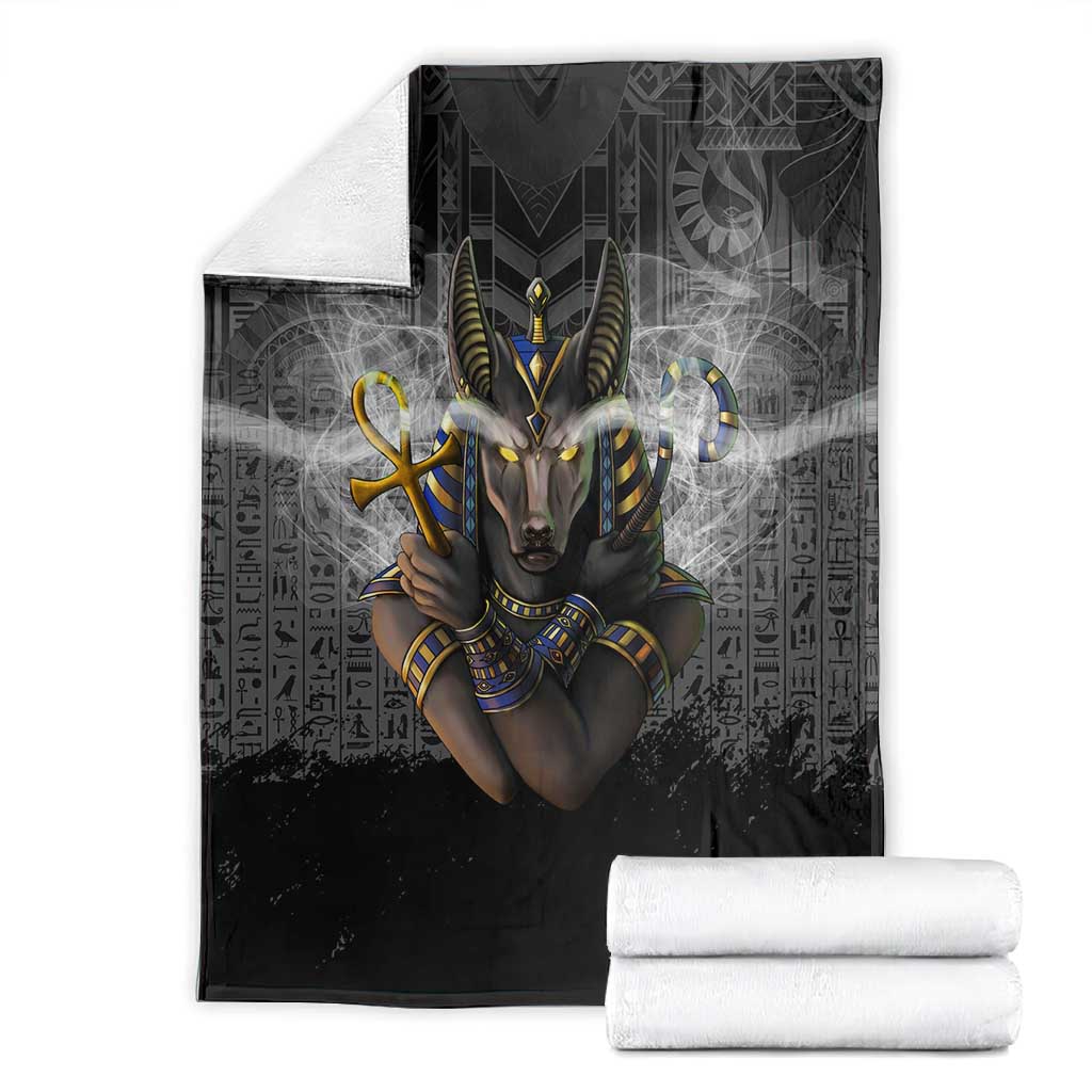 Anubis Blanket Egypt Pattern Black DT02