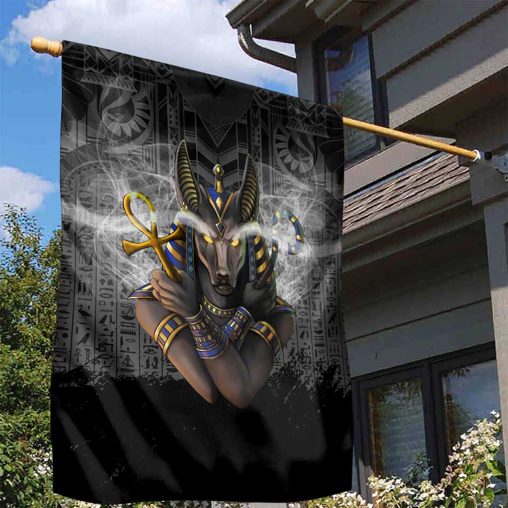 Anubis Garden Flag Egypt Pattern Black DT02