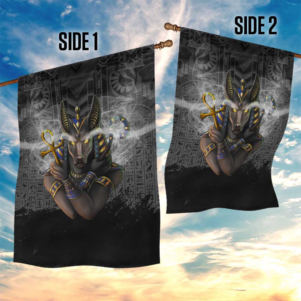 Anubis Garden Flag Egypt Pattern Black DT02