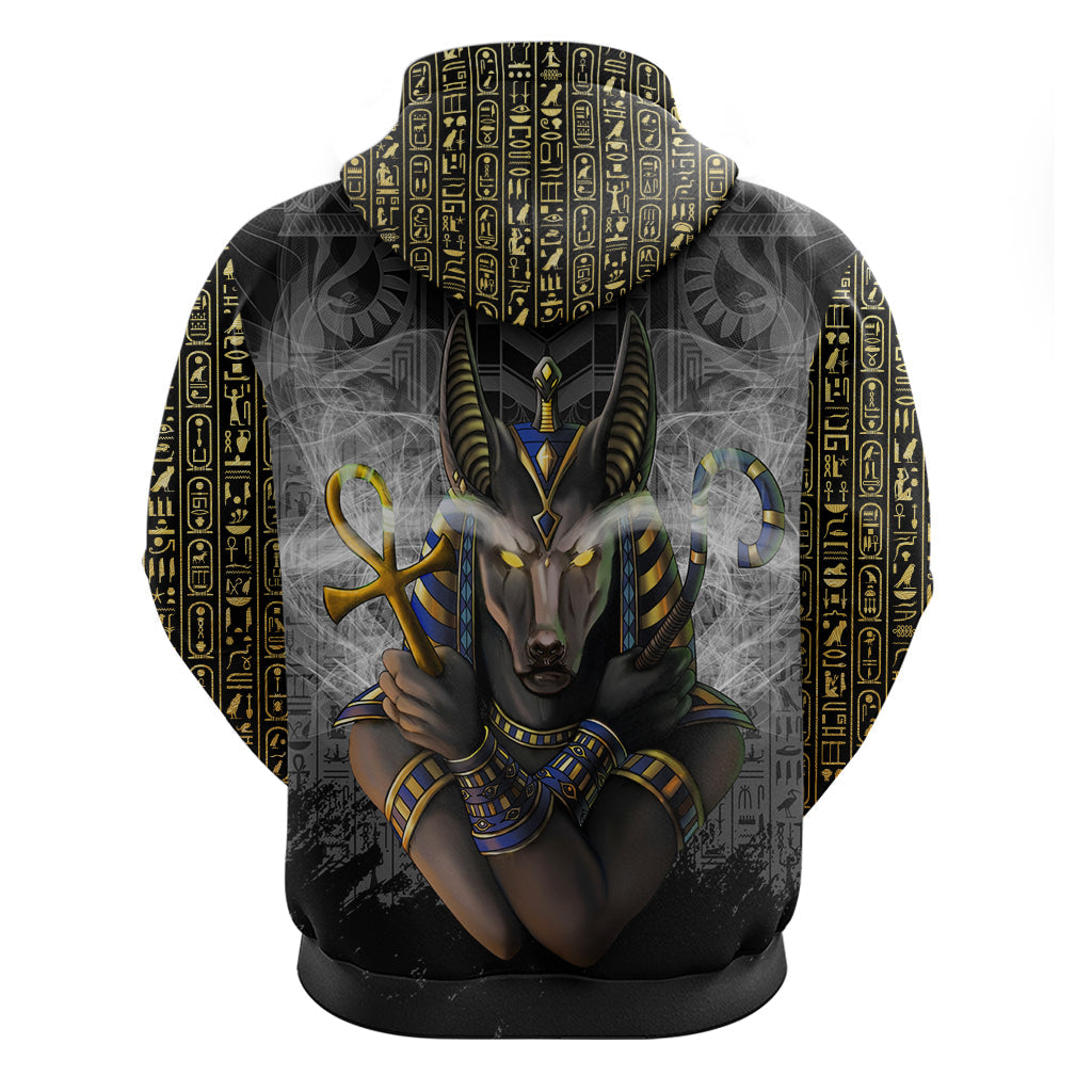 Anubis Hoodie Egypt Pattern Black DT02
