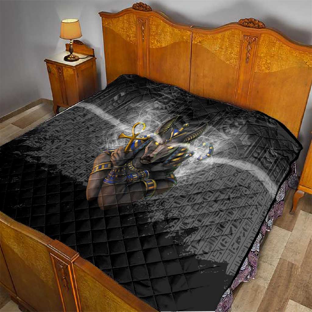 Anubis Quilt Egypt Pattern Black DT02