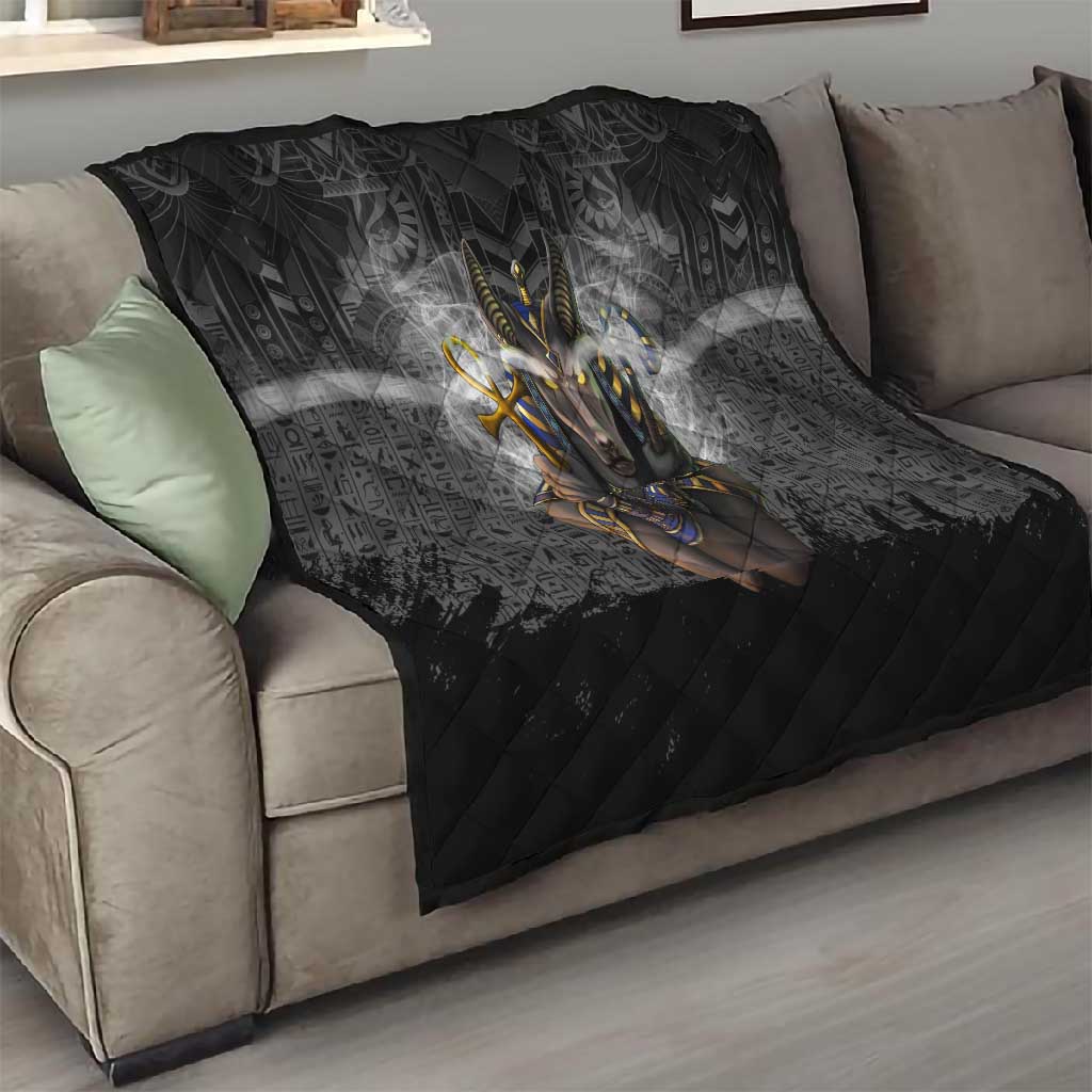 Anubis Quilt Egypt Pattern Black DT02
