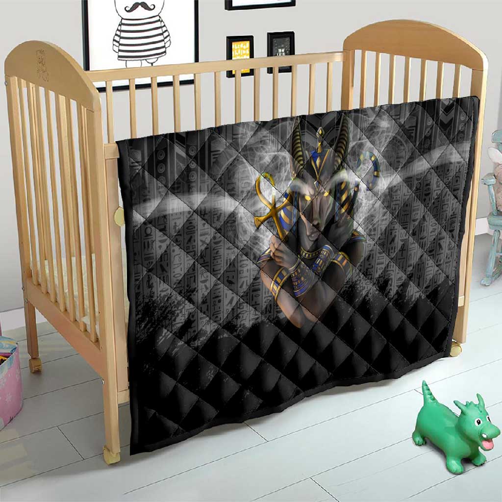 Anubis Quilt Egypt Pattern Black DT02
