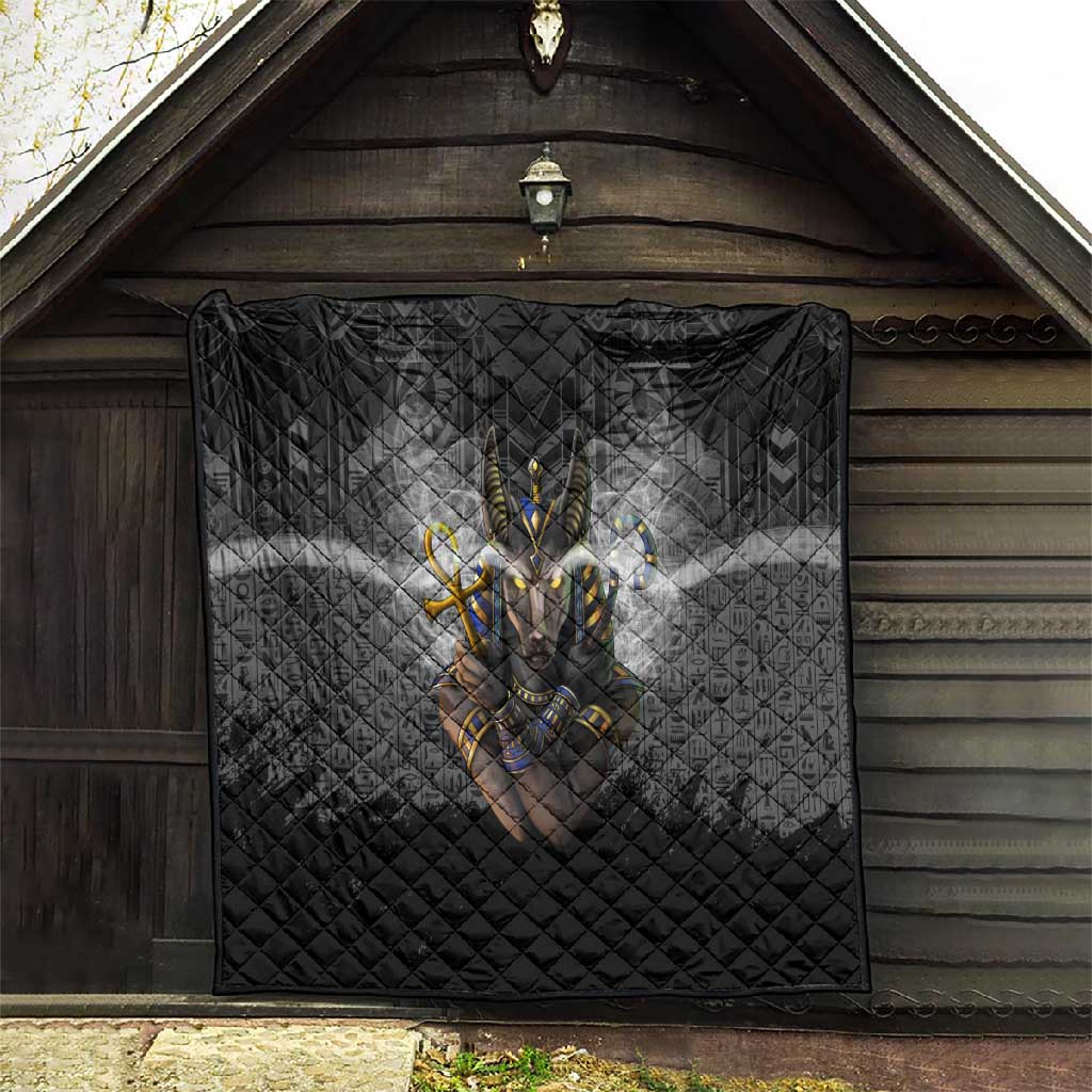 Anubis Quilt Egypt Pattern Black DT02