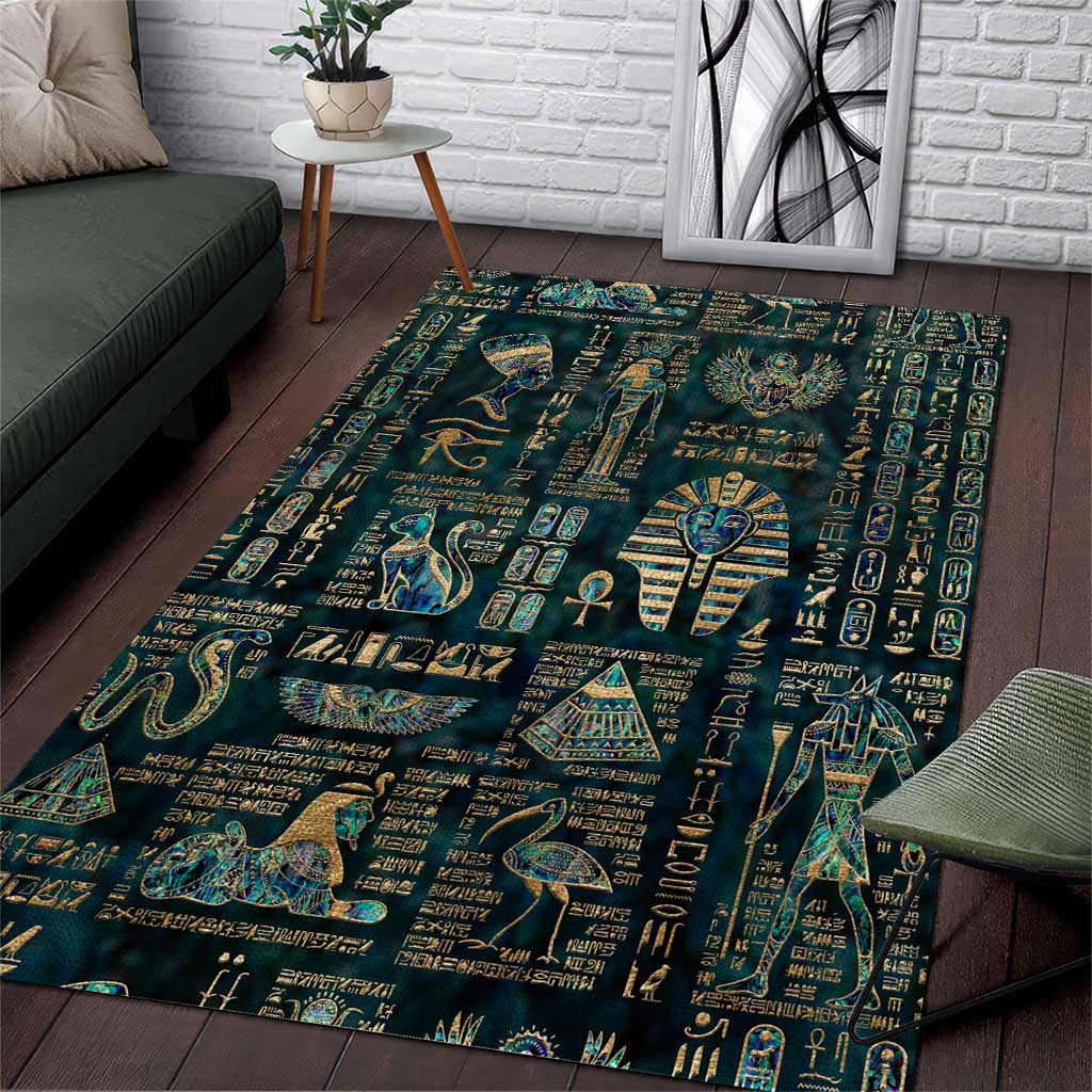 Egyptian Hieroglyphs And Deities Area Rug DT02