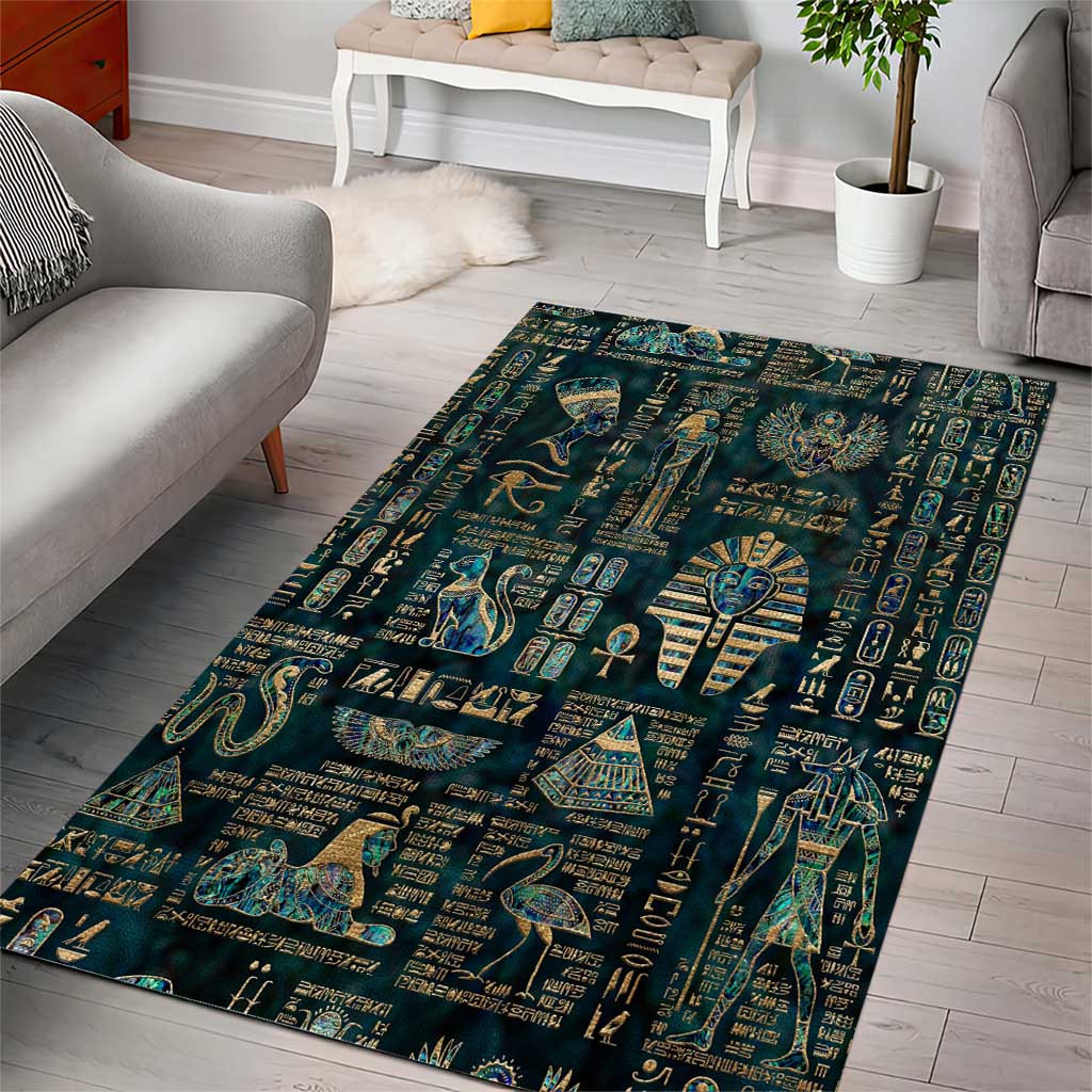 Egyptian Hieroglyphs And Deities Area Rug DT02