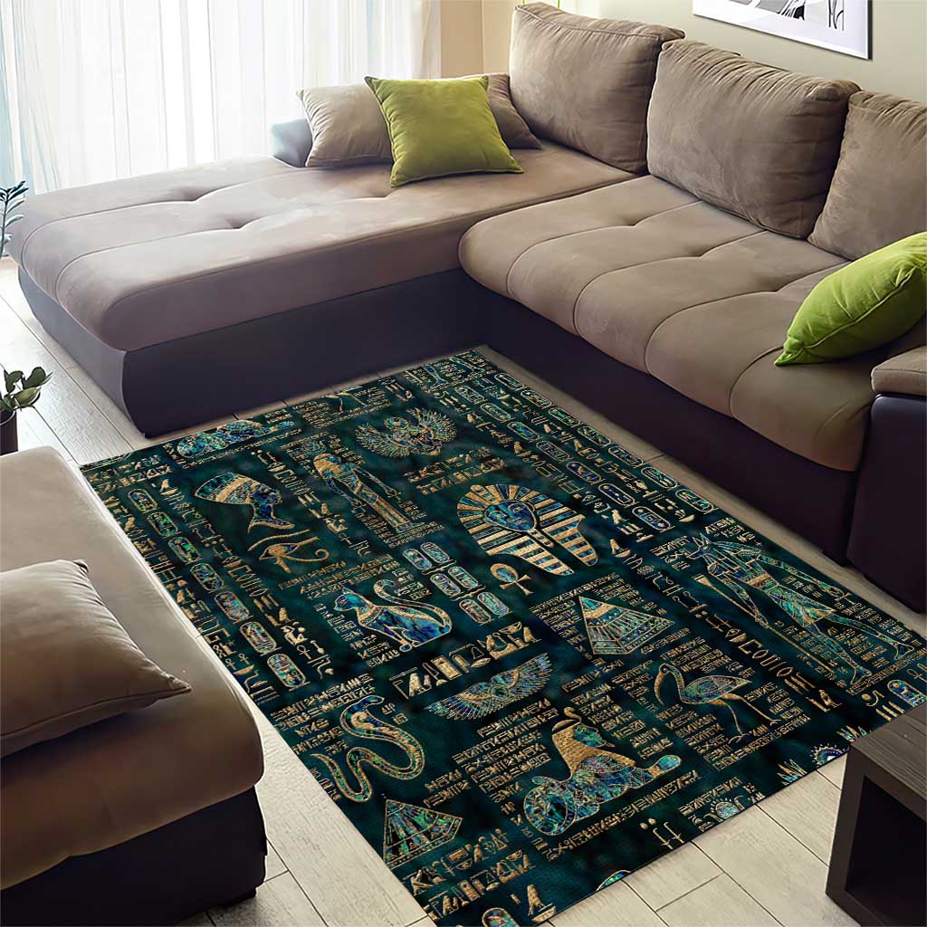 Egyptian Hieroglyphs And Deities Area Rug DT02