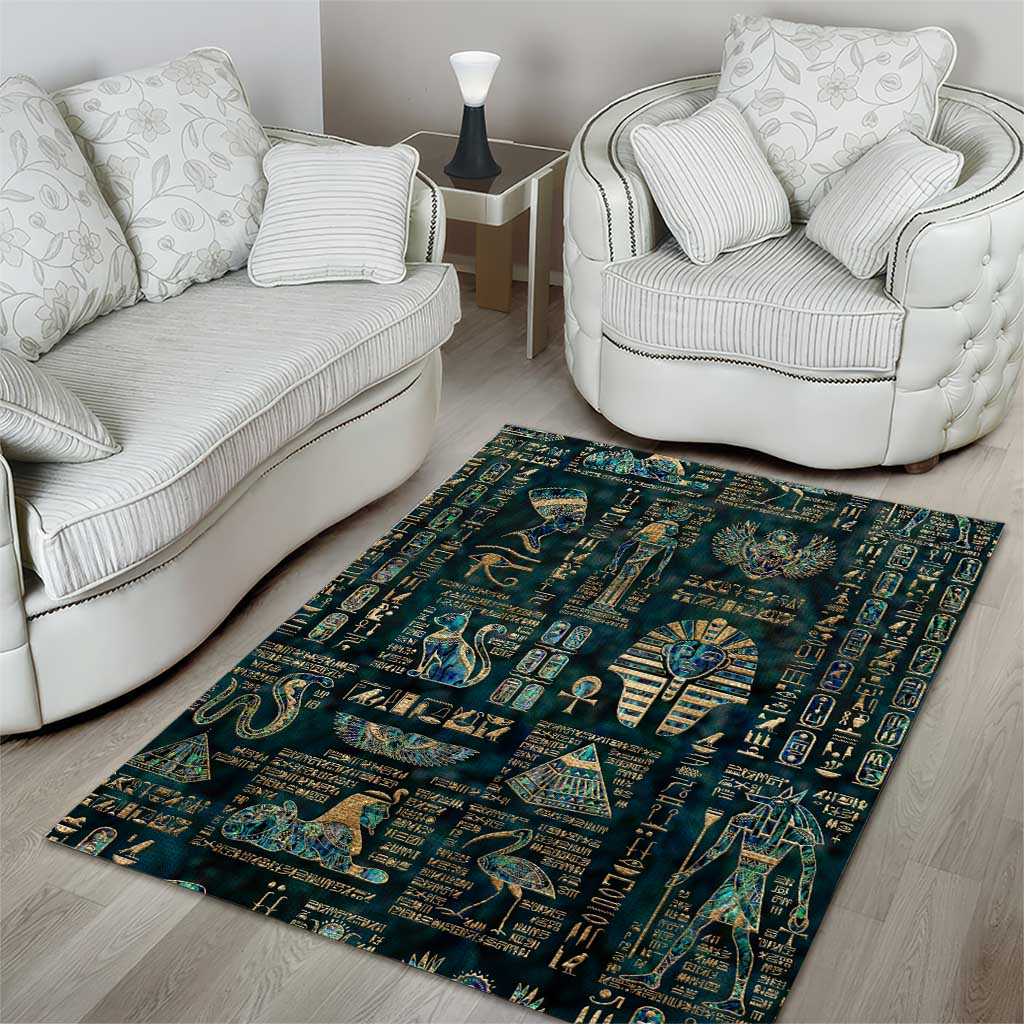 Egyptian Hieroglyphs And Deities Area Rug DT02