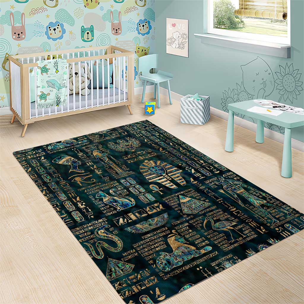 Egyptian Hieroglyphs And Deities Area Rug DT02