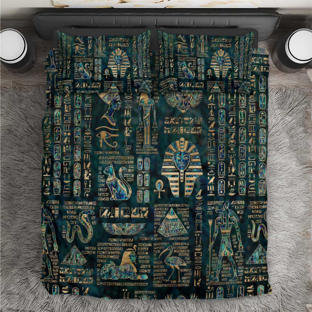 Egyptian Hieroglyphs And Deities Bedding Set DT02