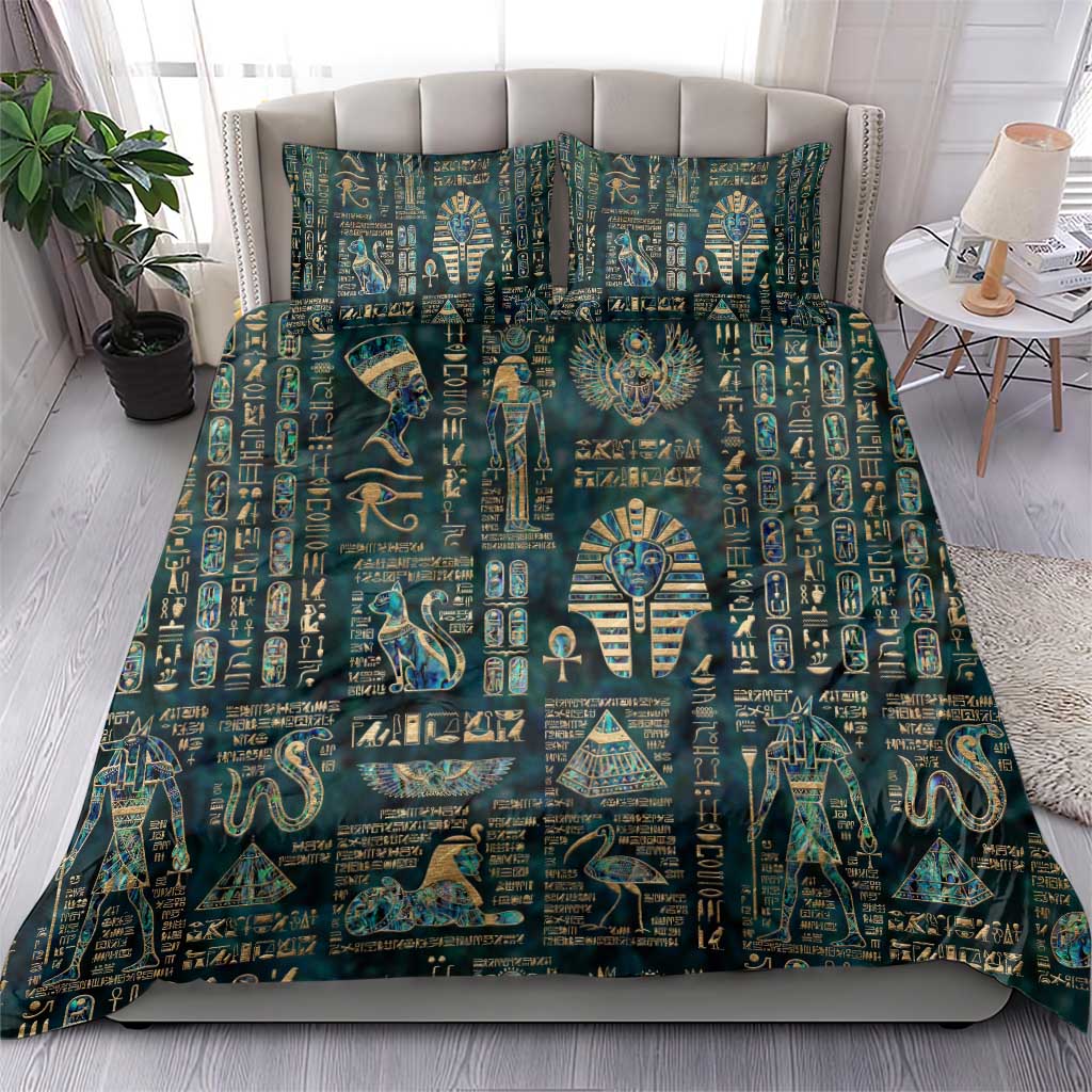 Egyptian Hieroglyphs And Deities Bedding Set DT02