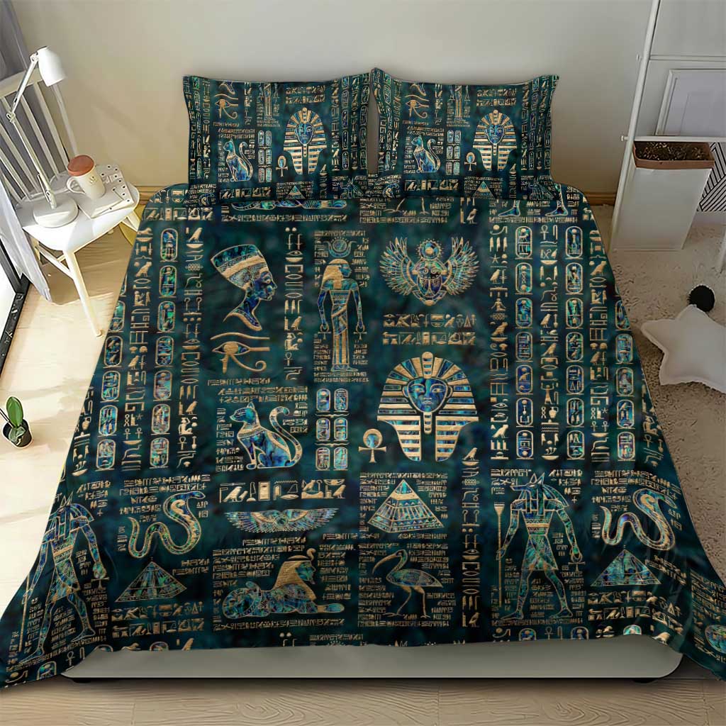 Egyptian Hieroglyphs And Deities Bedding Set DT02