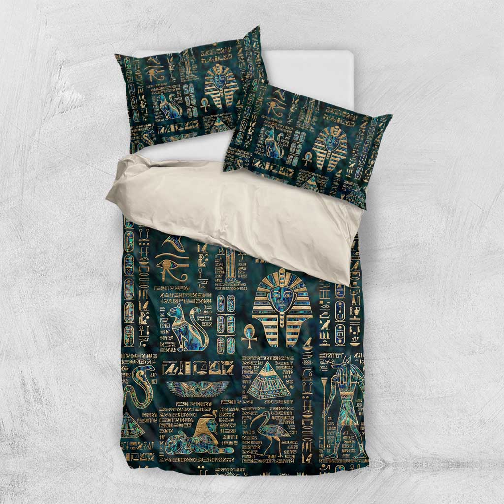 Egyptian Hieroglyphs And Deities Bedding Set DT02