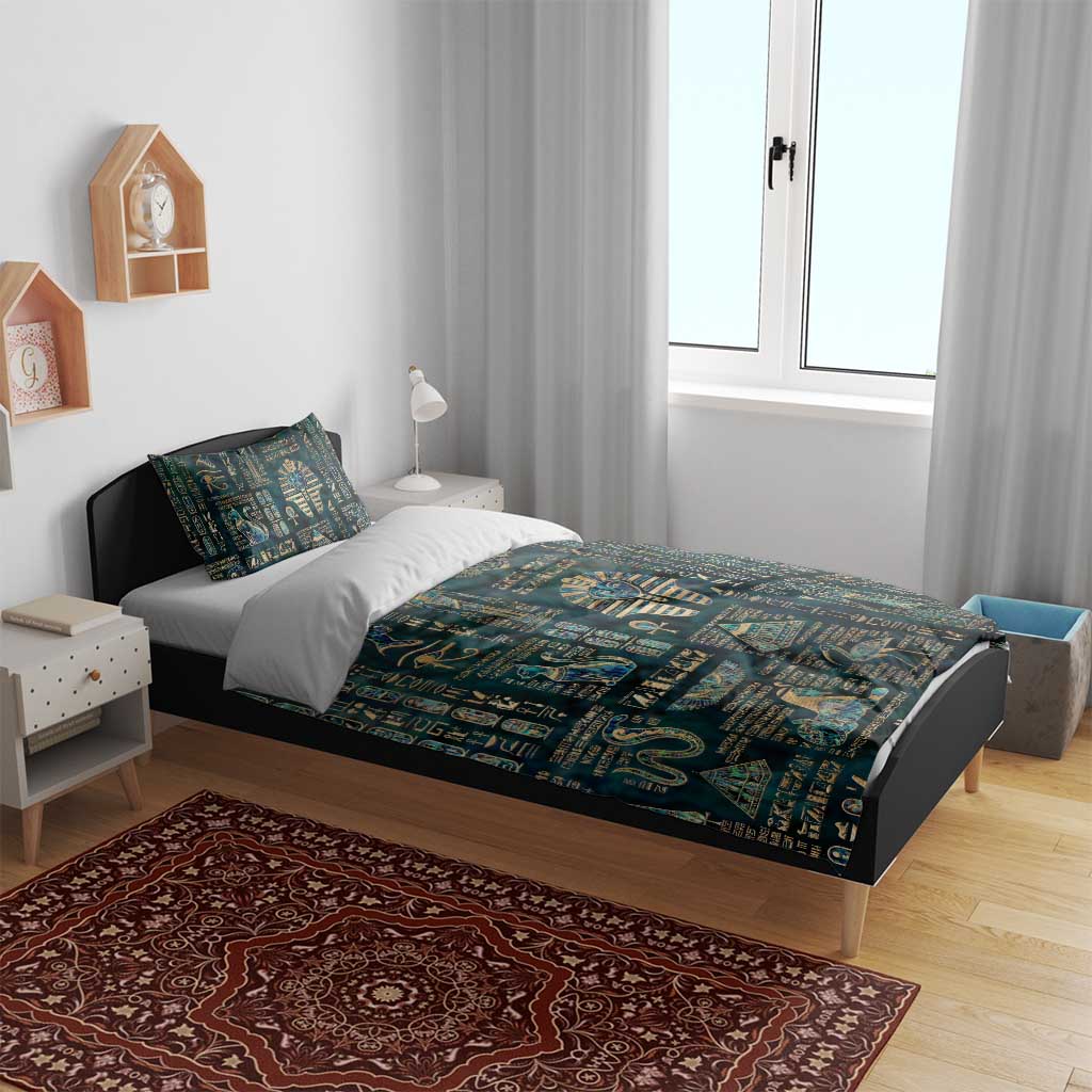 Egyptian Hieroglyphs And Deities Bedding Set DT02