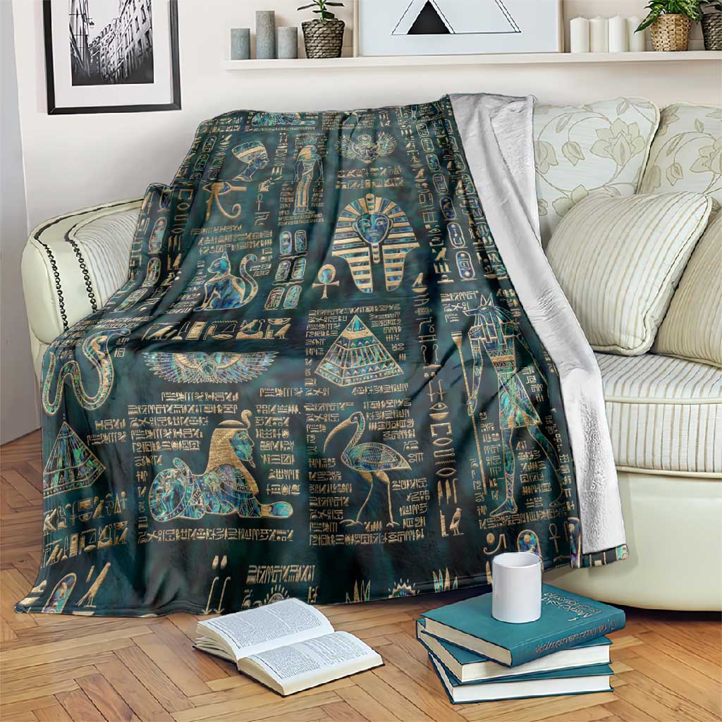 Egyptian Hieroglyphs And Deities Blanket DT02