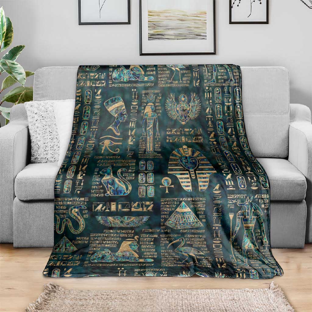 Egyptian Hieroglyphs And Deities Blanket DT02
